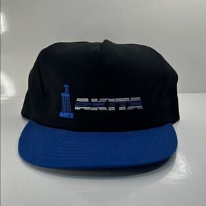 VTG Akita Truckers Hat Black and Blue Cap‎ Oilfield